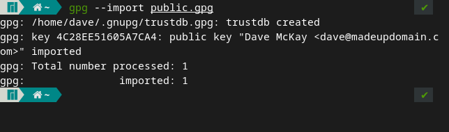 Importing the public GPG keys